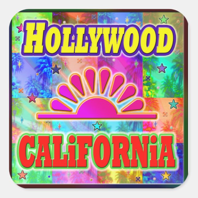 Hollywood Sun & Palms Sticker (Front)