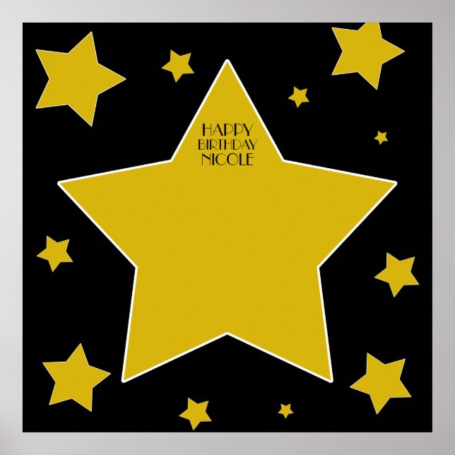 Hollywood Theme Birthday Autograph Keepsake Poster (Front)