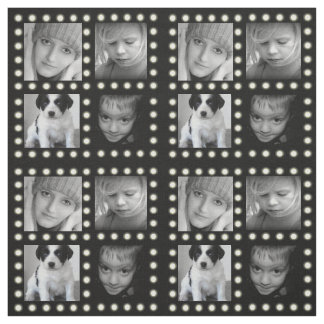 Hollywood Theme Custom Photo Family Collage Fabric