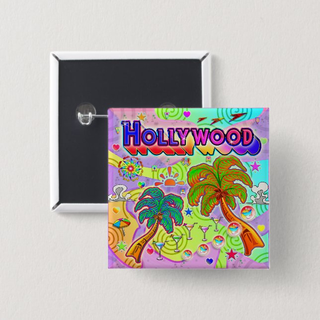 Hollywood Vacation Target Button (Front & Back)