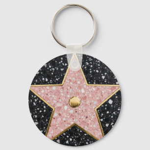 Hollywood Walk of Fame Square Coaster Key Ring