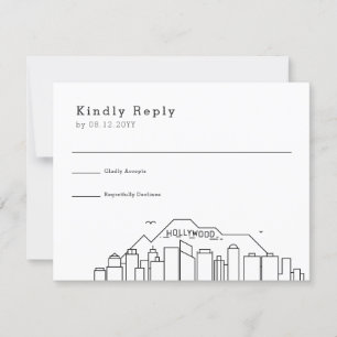 Hollywood Wedding Stylised Skyline RSVP