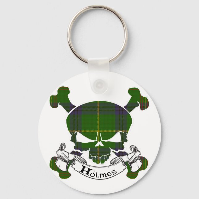 Holmes Tartan Skull Key Ring (Front)