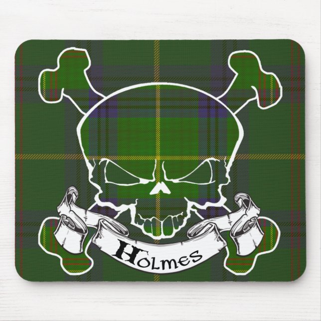 Holmes Tartan Skull Mouse Pad (Front)