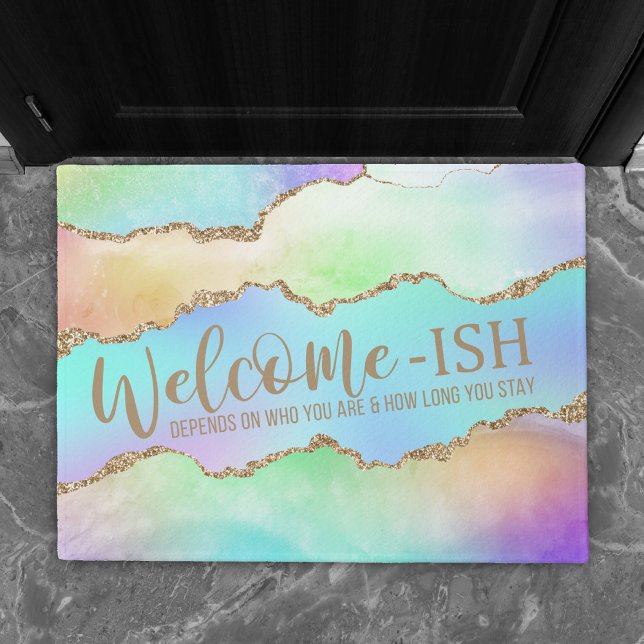 Holo Agate | Faux Iridescent Pastel Welcome-Ish Doormat (Creator Uploaded)