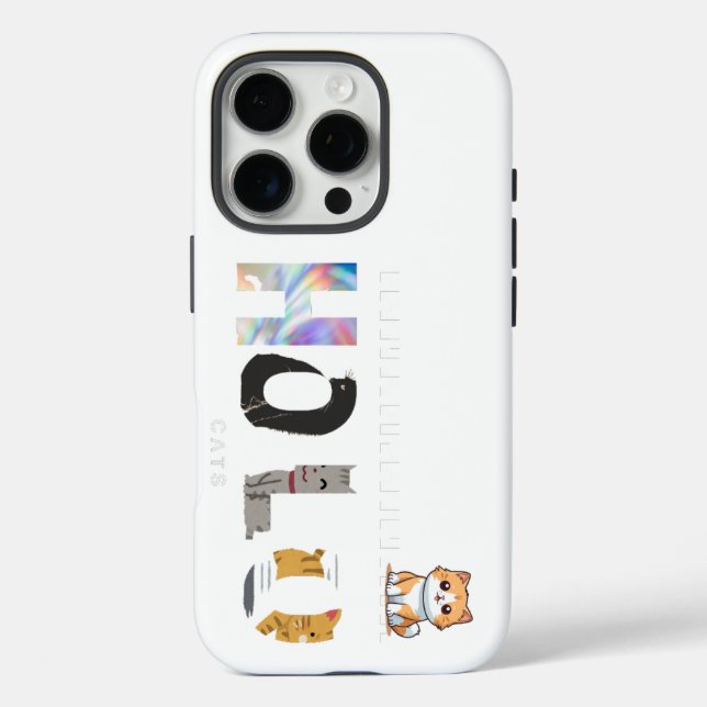 Holo,Cat Design Tough Hard | iPhone Case (Back)