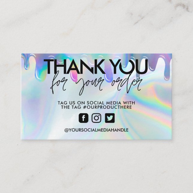 Holo Drip Salon Thank You Business Card (Front)
