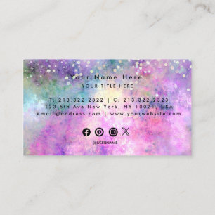 Holo Glitter Opal Textures Business Card