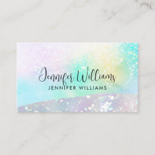 Holo Glitter Pastel Modern Pastel Colour Business Card
