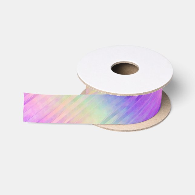 holo rainbow pinstripe : satin ribbon (Spool)