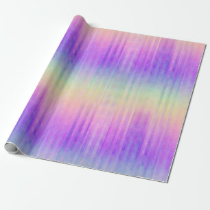 holo rainbow pinstripe : wrapping paper