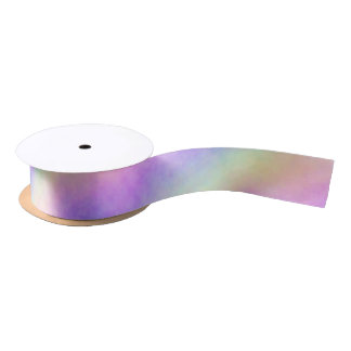 holo rainbow soft ombre :  satin ribbon