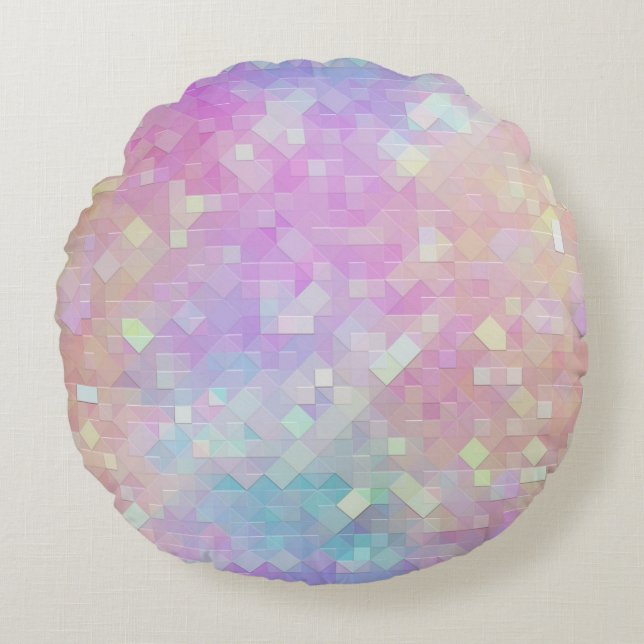 holo sparkle mosaic : round cushion (Front)
