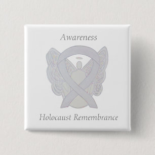 Holocaust Remembrance Awareness White Ribbon Pin