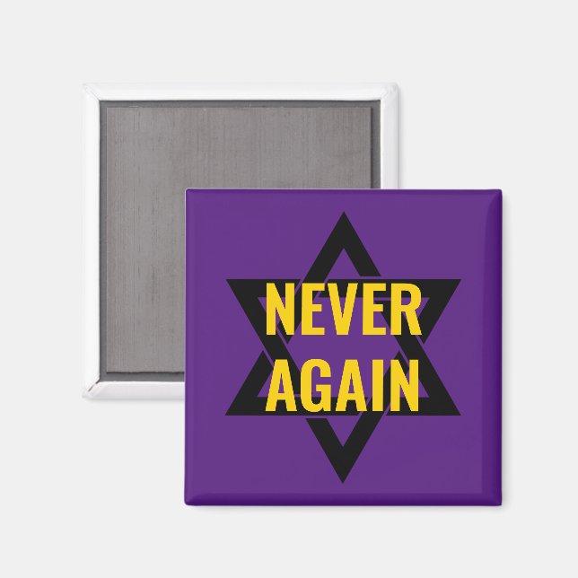 Holocaust Remembrance NEVER AGAIN Magnet (Front/Back)