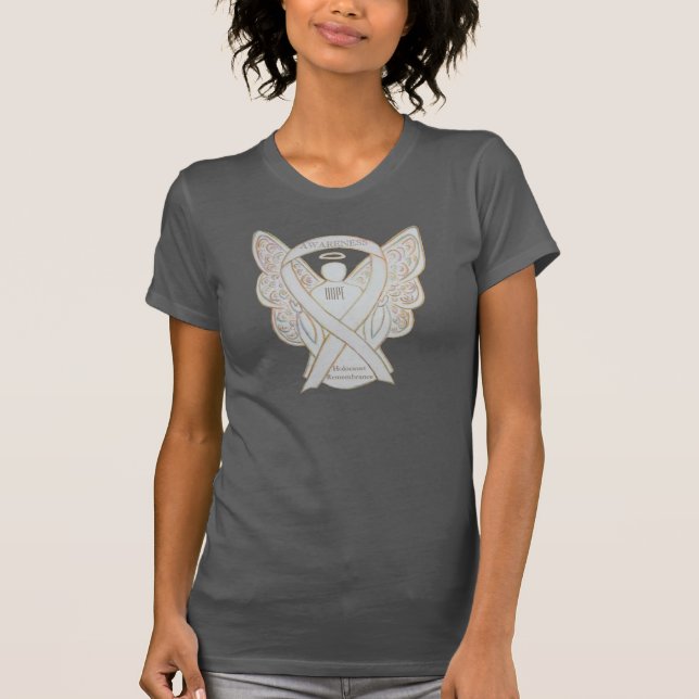 Holocaust Remembrance White Awareness Ribbon Shirt (Front)