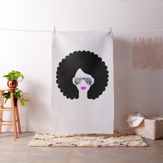 hologram afro girl fabric (In Situ)
