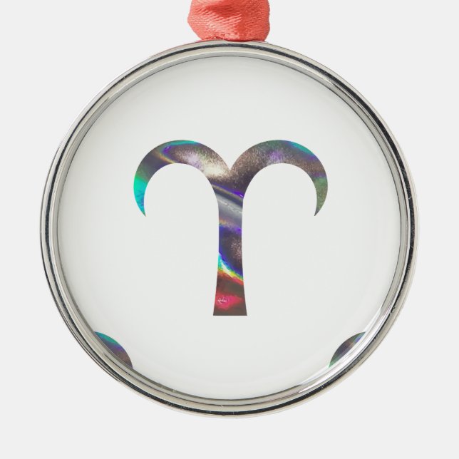 hologram Aries Metal Tree Decoration (Front)