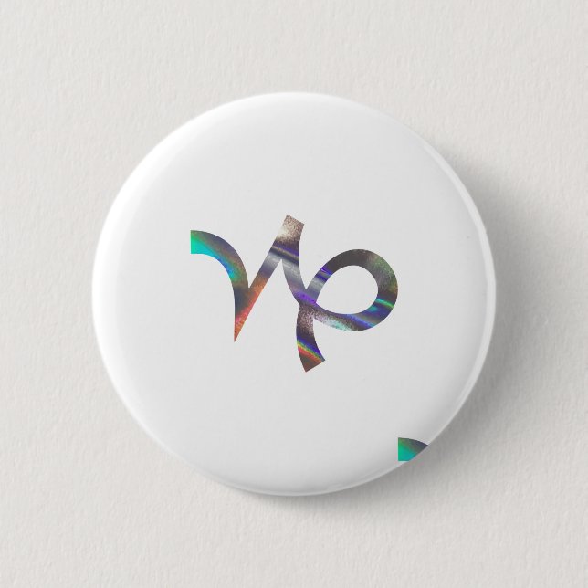 hologram Capricorn 6 Cm Round Badge (Front)
