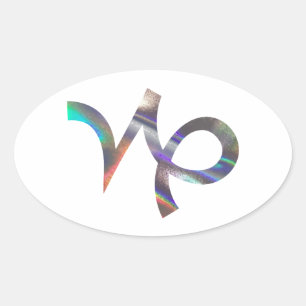 hologram Capricorn Oval Sticker