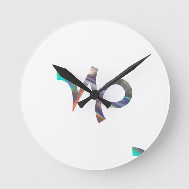 hologram Capricorn Round Clock (Front)
