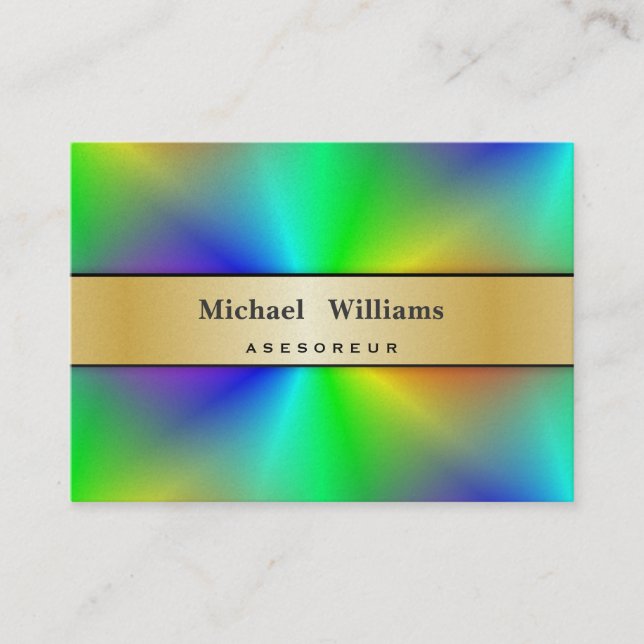HOLOGRAM COLORFUL PAPER PEARL PROFESSIONAL COLOR BUSINESS CARD (Front)