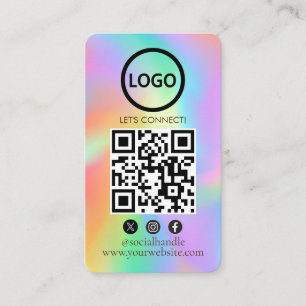 Hologram, Custom Cards Modern, Social Media QR