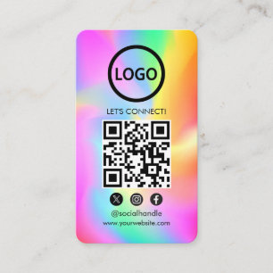 Hologram, Custom Cards Modern, Social Media QR