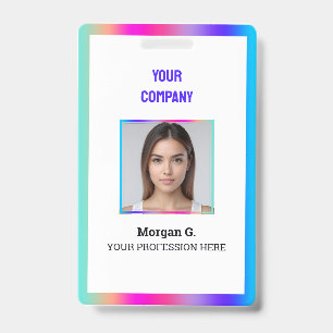 Hologram Custom Photo Name ID Badge
