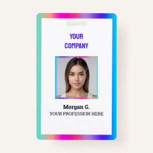Hologram Custom Photo Name ID Badge