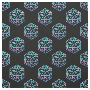 Hologram D20 Pattern   PnP Tabletop Gamer Dice Fabric