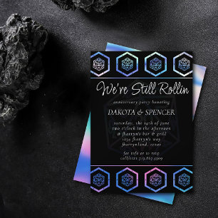 Hologram D20 PnP Tabletop Dice Engagement Party Invitation