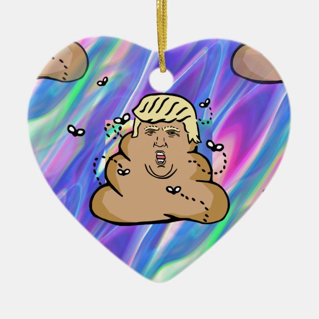 hologram dump trump ceramic tree decoration (Front)