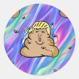 hologram dump trump classic round sticker