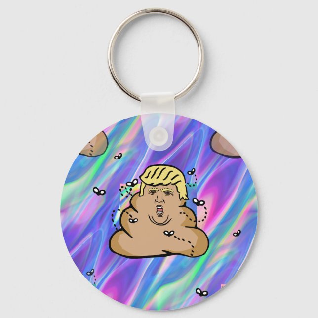 hologram dump trump key ring (Front)