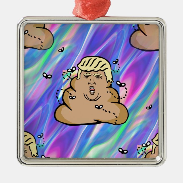 hologram dump trump metal tree decoration (Front)