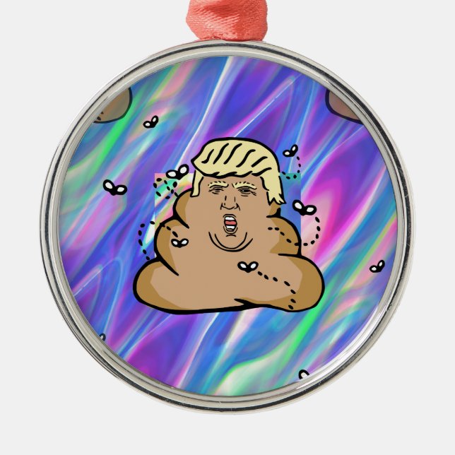 hologram dump trump metal tree decoration (Front)