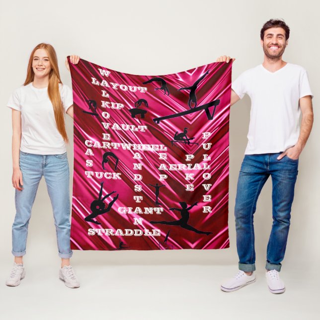 Hologram Gymnastics Skills Crosswords Fleece Blanket (In Situ)