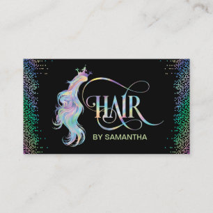 Hologram Hair stylist modern holograph Business Card