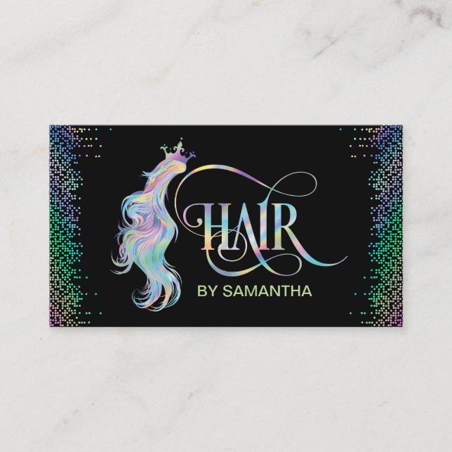 Hologram Hair stylist modern holograph Business Card (Front)
