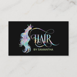 Hologram Hair stylist modern holograph Business Card