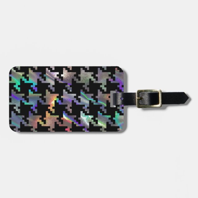 hologram houndstooth luggage tag (Front Horizontal)