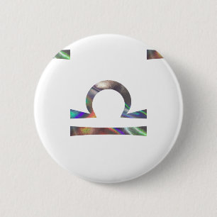 hologram Libra 6 Cm Round Badge