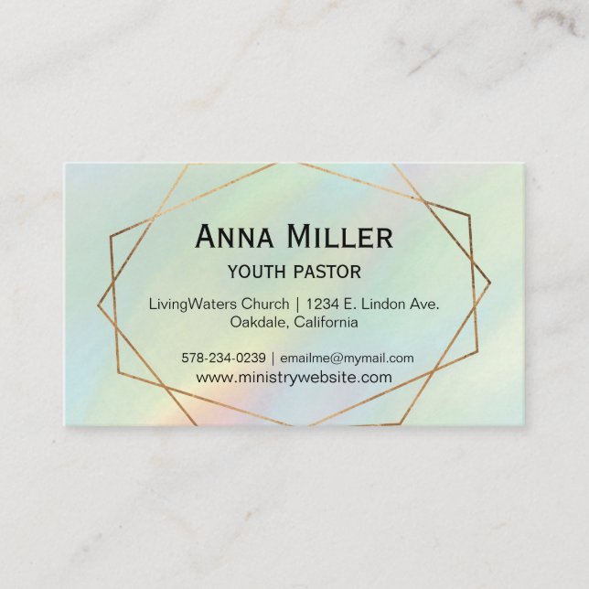 Hologram Pear Modern Youth  Ministry Business Card (Front)