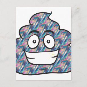 hologram poop emoji postcard