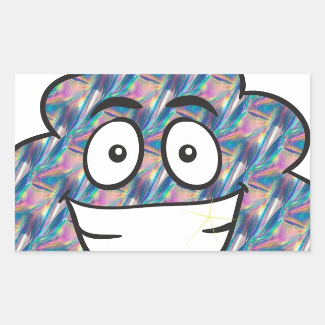 hologram poop emoji rectangular sticker (Front)
