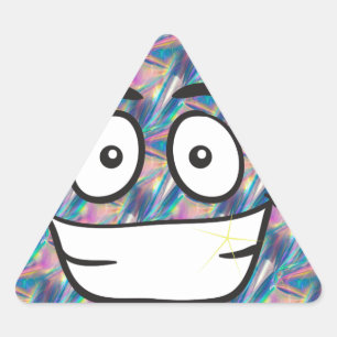 hologram poop emoji triangle sticker