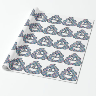 hologram poop emoji wrapping paper