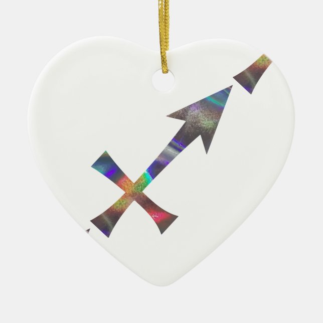 hologram Sagittarius Ceramic Tree Decoration (Front)