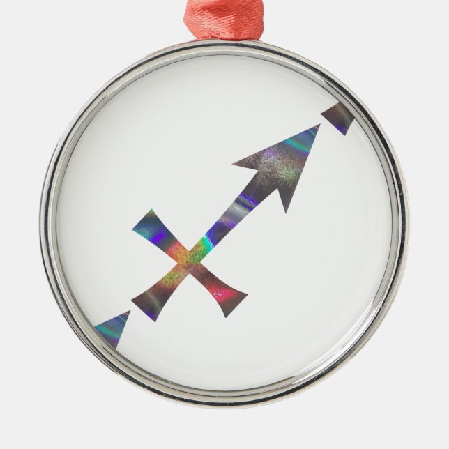 hologram Sagittarius Metal Tree Decoration (Front)